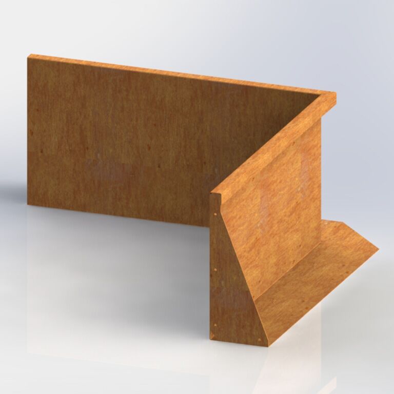 Corten-teräksinen tukimuuri sisäkulma 100 x 100 cm (korkeus 50 cm)