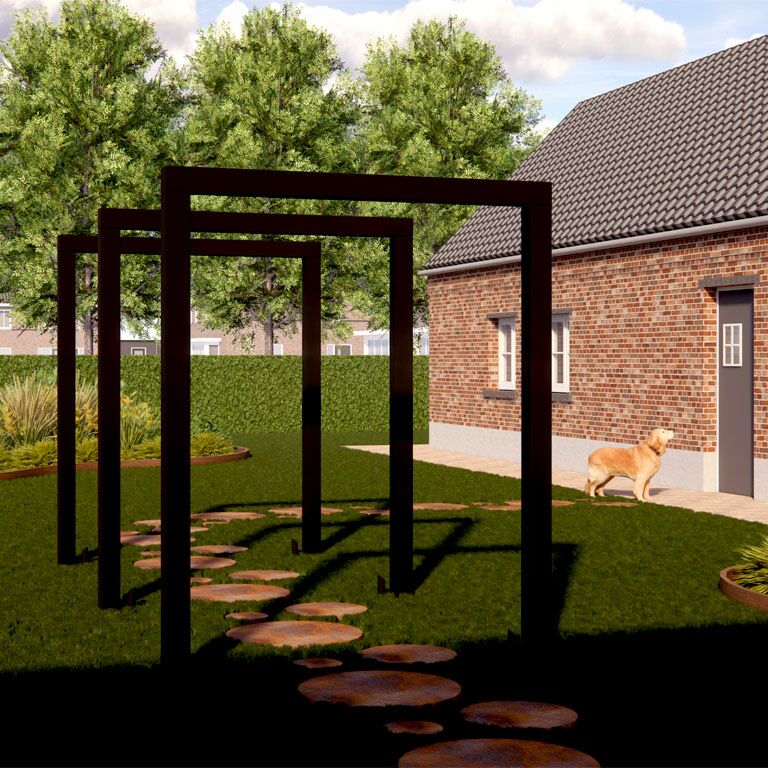 Jauhemaalipinnoitettu teräsinen pergola suora 400 cm