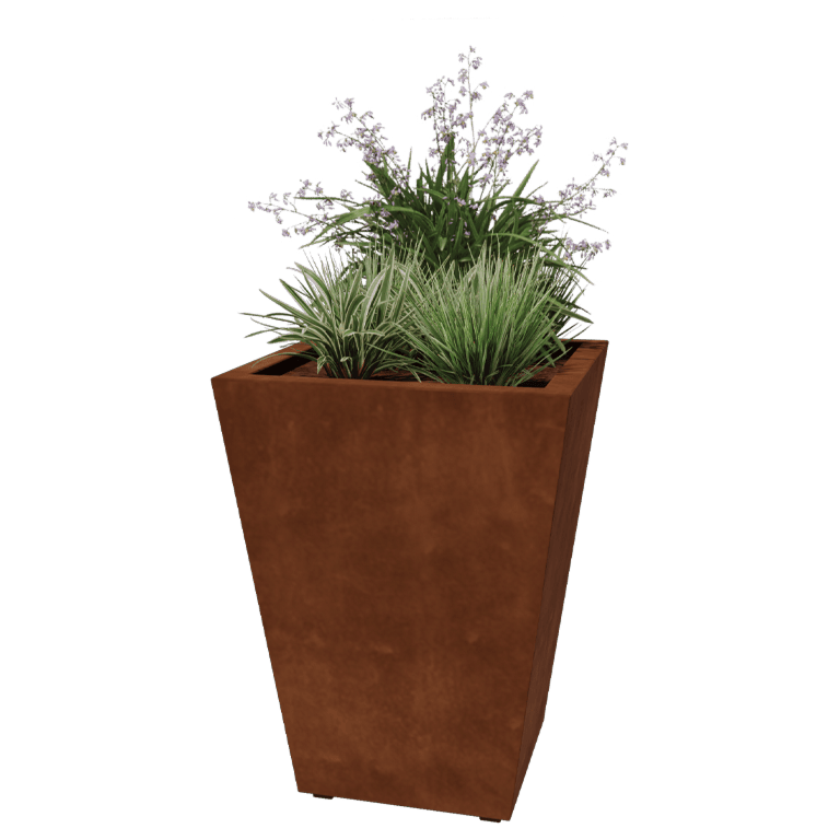 Corten-teräksinen hitsatut istutuslaatikko Kartio 60 x 60 x 80 cm