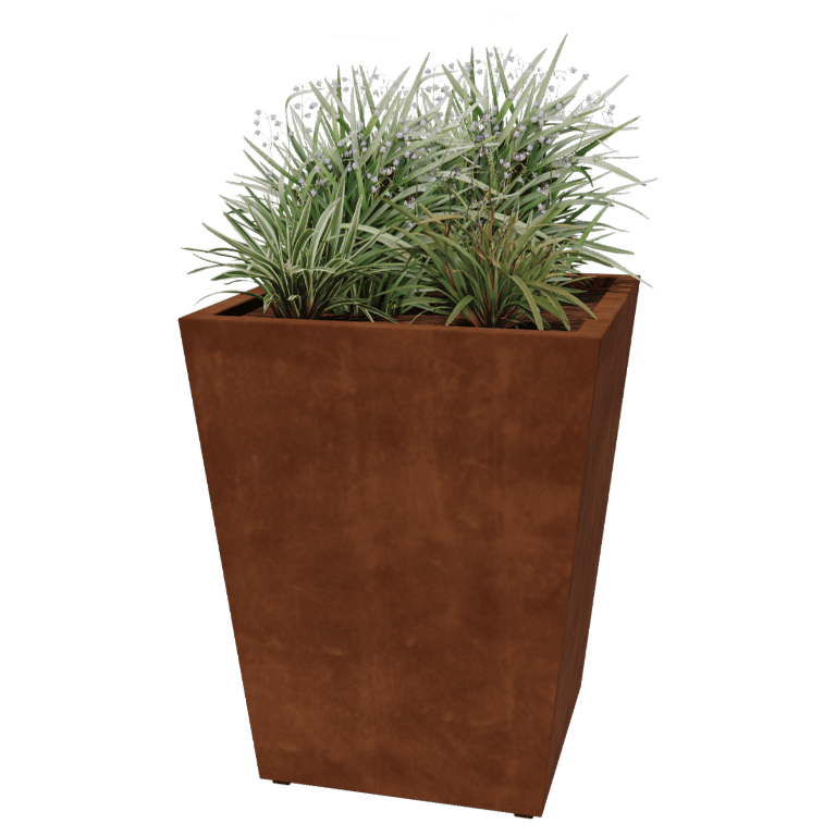 Corten-teräksinen hitsatut istutuslaatikko Kartio 80 x 80 x 100 cm