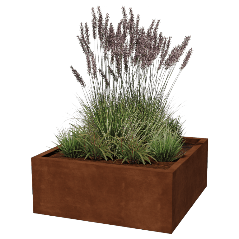 Corten-teräksinen hitsatut istutuslaatikko Montana 100 x 100 x 40 cm
