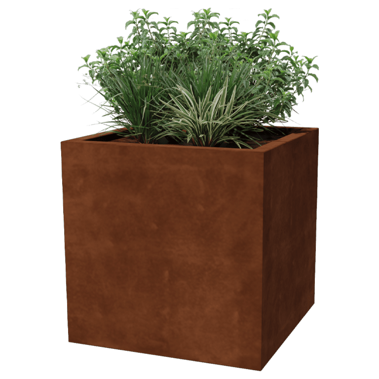 Corten-teräksinen hitsatut istutuslaatikko Montana 70 x 70 x 70 cm
