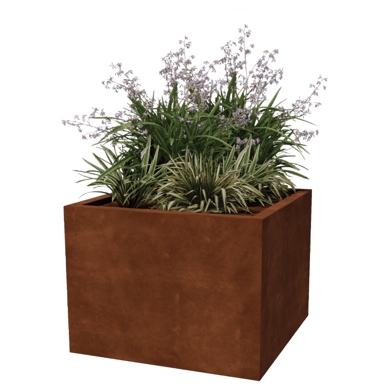Corten-teräksinen hitsatut istutuslaatikko Montana 80 x 80 x 60 cm