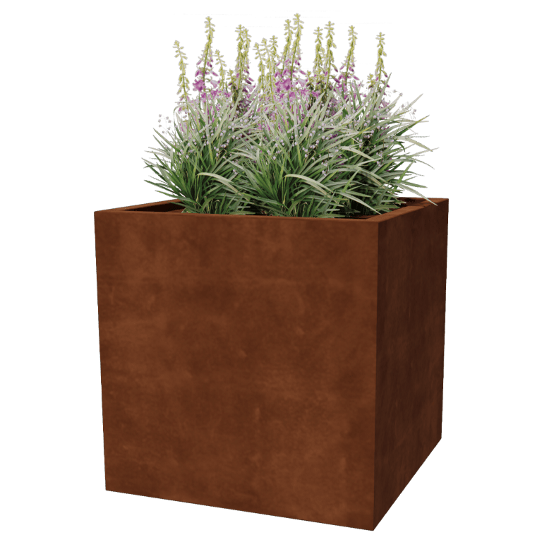 Corten-teräksinen hitsatut istutuslaatikko Montana 80 x 80 x 80 cm