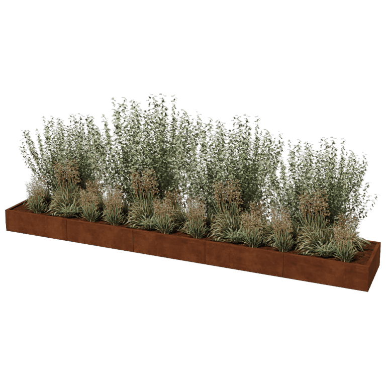 Cortenteräksinen Kukkalaatikko Texas xxl 500 x 80 cm