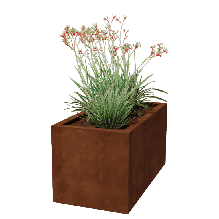 Corten-teräksinen hitsatut istutuslaatikko Montana 100 x 50 x 50 cm