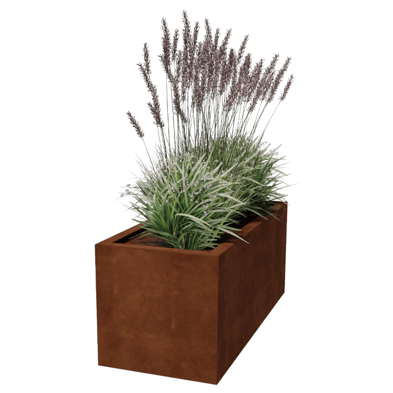 Corten-teräksinen hitsatut istutuslaatikko Montana 120 x 50 x 50 cm