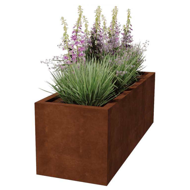 Corten-teräksinen hitsatut istutuslaatikko Montana 150 x 50 x 50 cm