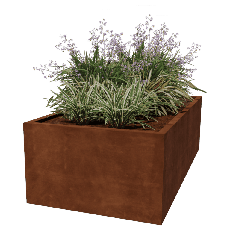 Corten-teräksinen hitsatut istutuslaatikko Montana 200 x 100 x 60 cm