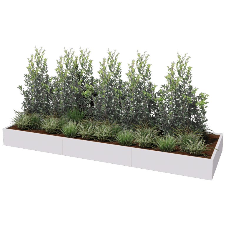 Jauhemaalipinnoitettu teräksinen istutuslaatikko Texas xxl 360 x 120 cm