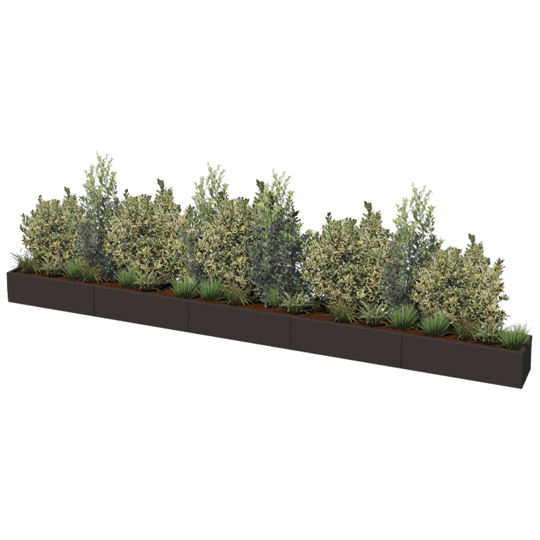Jauhemaalipinnoitettu teräksinen istutuslaatikko Texas xxl 500 x 40 cm