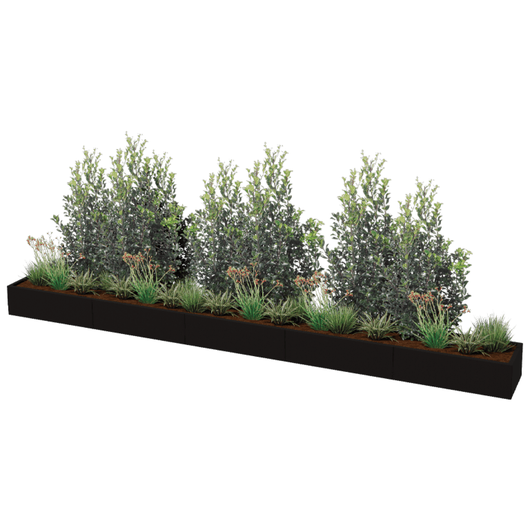 Jauhemaalipinnoitettu teräksinen istutuslaatikko Texas xxl 500 x 50 cm