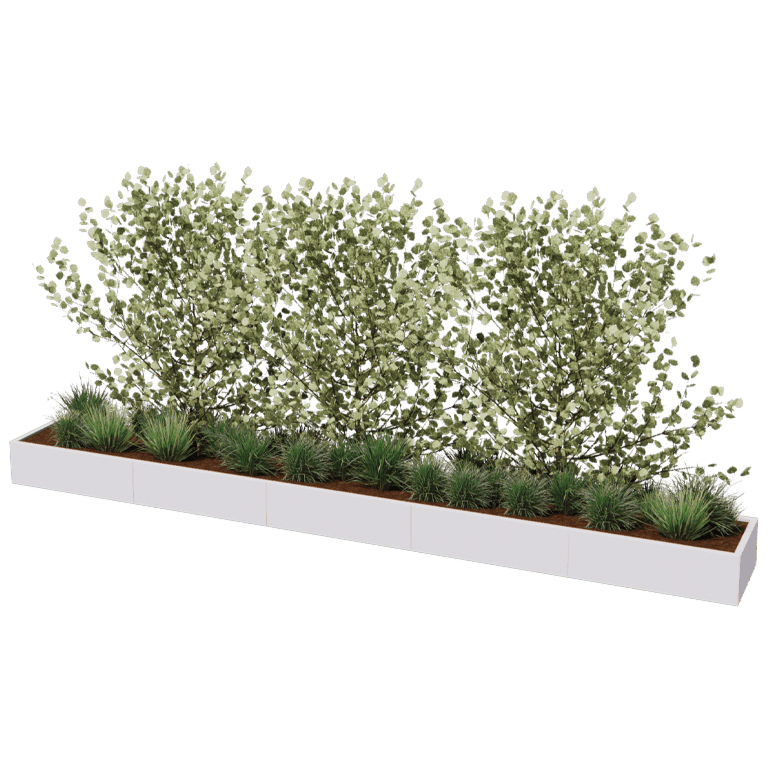 Jauhemaalipinnoitettu teräksinen istutuslaatikko Texas xxl 500 x 60 cm