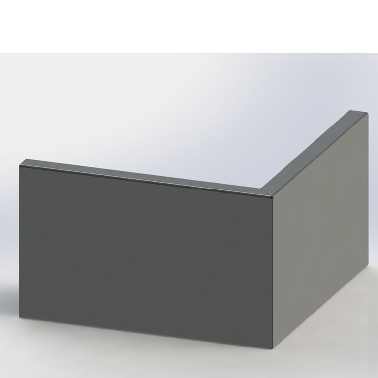 Jauhemaalipinnoitettu teräksinen tukimuuri ulkokulma 100 x 100 cm (korkeus 50 cm)