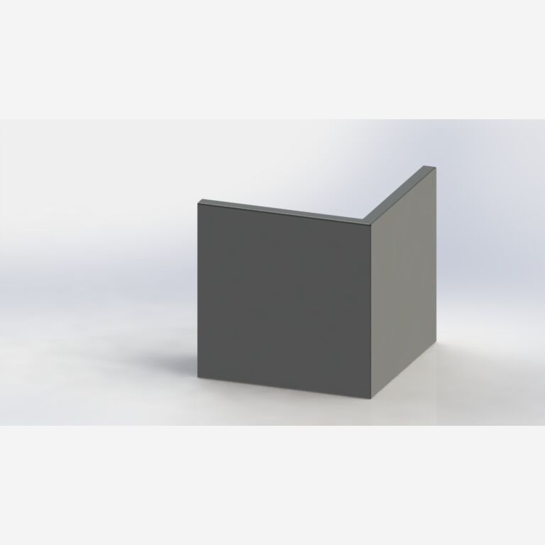 Jauhemaalipinnoitettu teräksinen tukimuuri ulkokulma 50 x 50 cm (korkeus 50 cm)