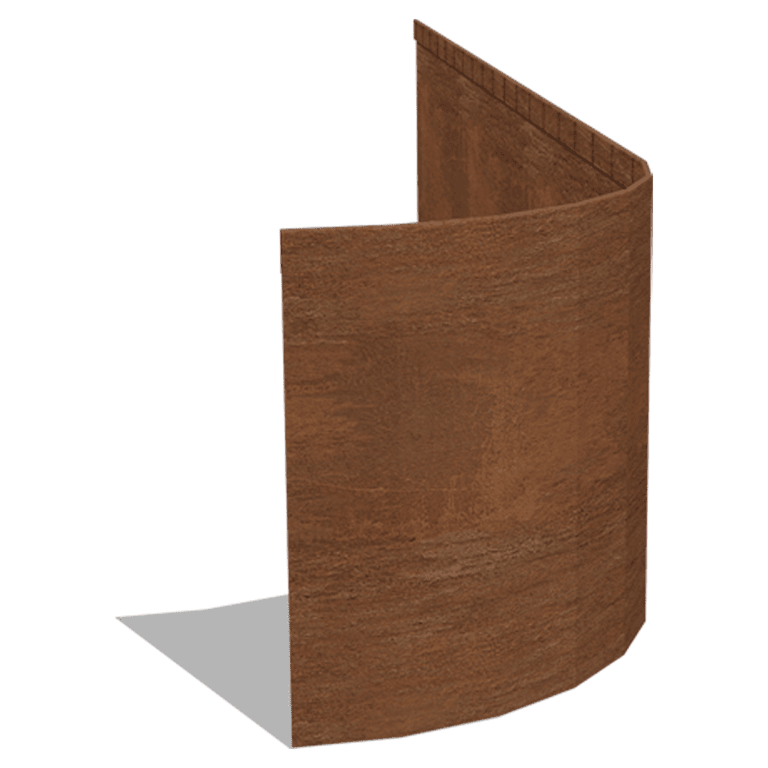 Corten-teräksinen puutarha reunus litteä FLEX 35 cm (pituus 150 cm)