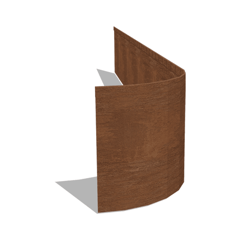 Corten-teräksinen puutarha reunus litteä FLEX 35 cm (pituus 240 cm)