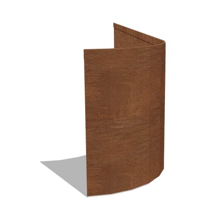 Corten-teräksinen puutarha reunus litteä FLEX 45 cm (pituus 150 cm)