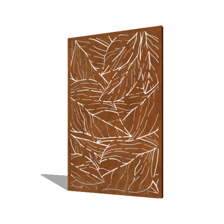 Corten-teräksinen paneeli lehdet 120 x 6 x 190 cm