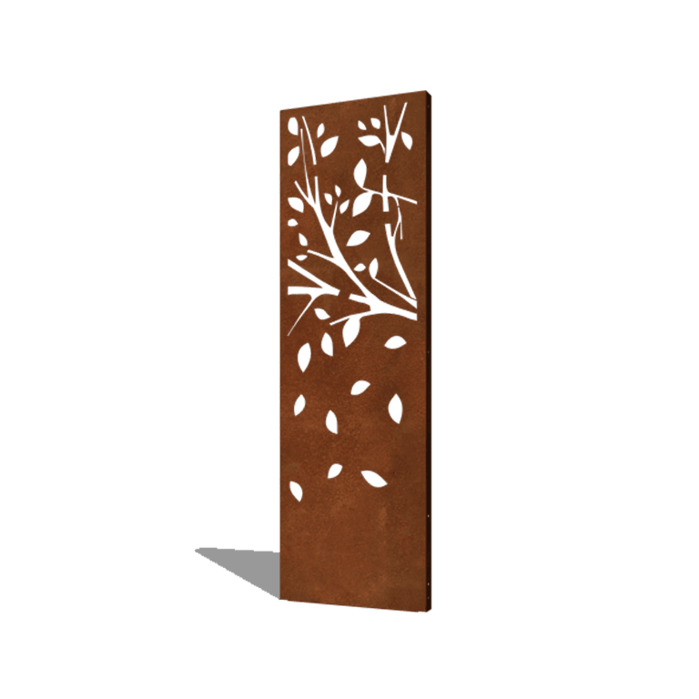 Corten-teräksinen paneeli puu osa 3 60 x 6 x 190 cm