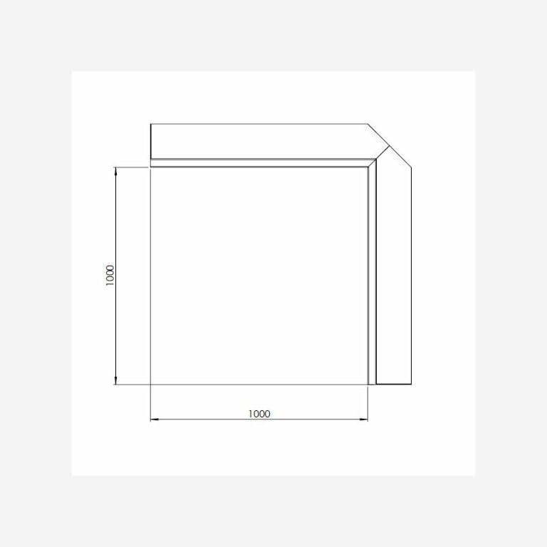 Corten-teräksinen tukimuuri sisäkulma 100 x 100 cm (korkeus 50 cm)