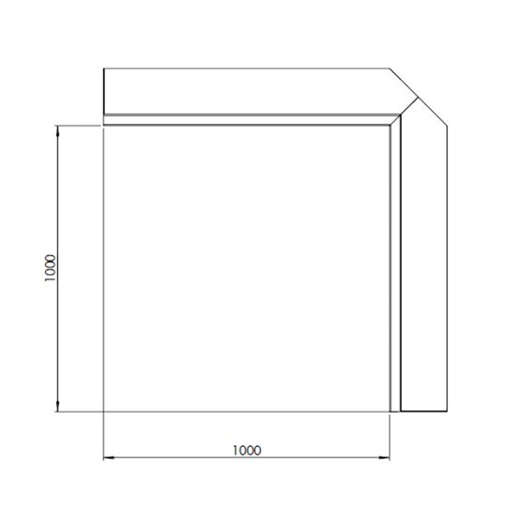 Corten-teräksinen tukimuuri sisäkulma 100 x 100 cm (korkeus 60 cm)