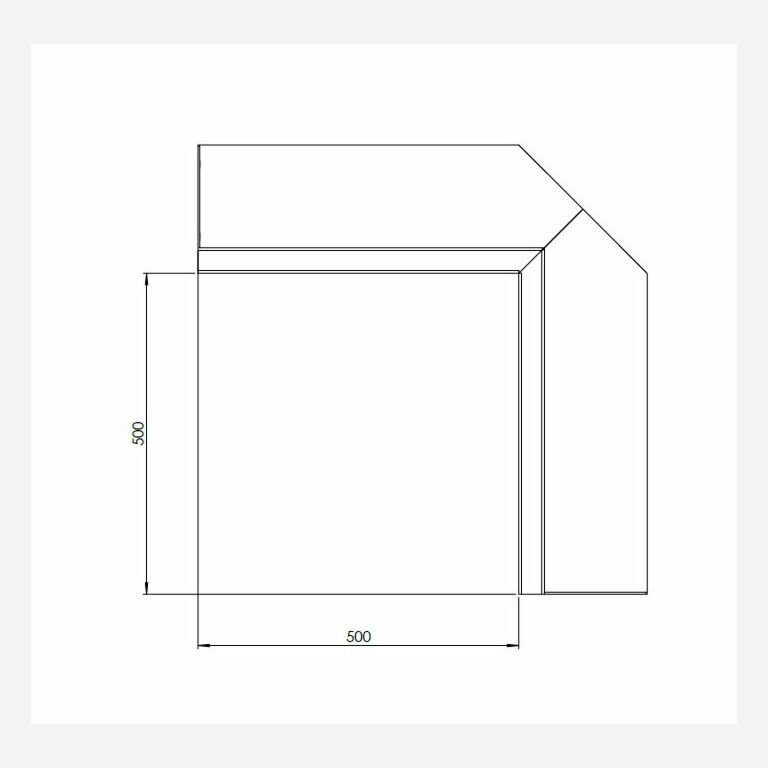 Corten-teräksinen tukimuuri sisäkulma 50 x 50 cm (korkeus 50 cm)