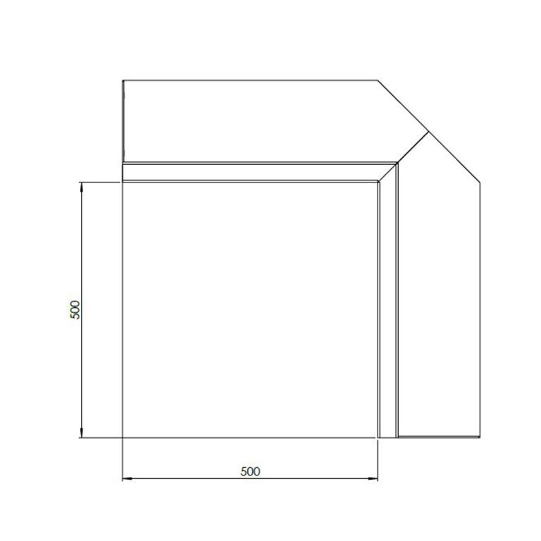 Jauhemaalipinnoitettu teräksinen tukimuuri sisäkulma 50 x 50 cm (korkeus 30 cm)