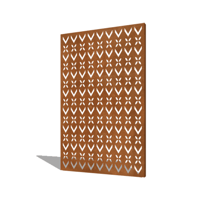 Corten-teräksinen paneeli kattokoriste koostumus 1 120 x 6 x 190 cm
