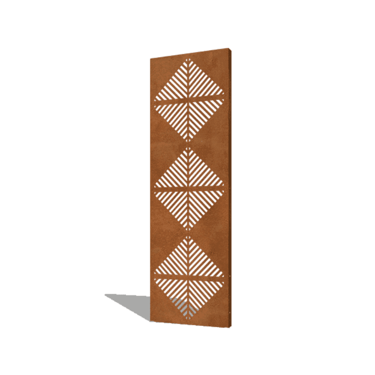 Corten-teräksinen paneeli linjat koostumus 4 60 x 6 x 190 cm