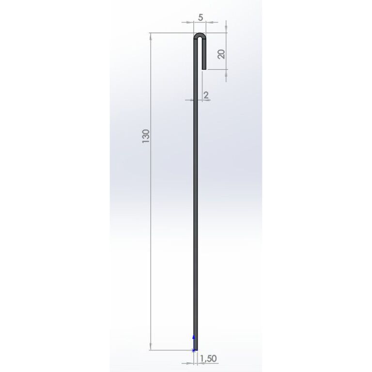 Sinkitty teräksinen puutarha reunus litteä 13 cm (pituus 240 cm)