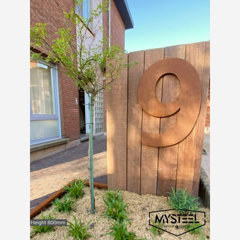 Corten-teräksinen talonumero 1 - 80 cm