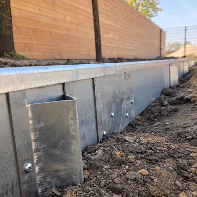 Corten-teräksinen puutarha reunus litteä 13 cm:n täydellinen sarja 15 metriä kohti