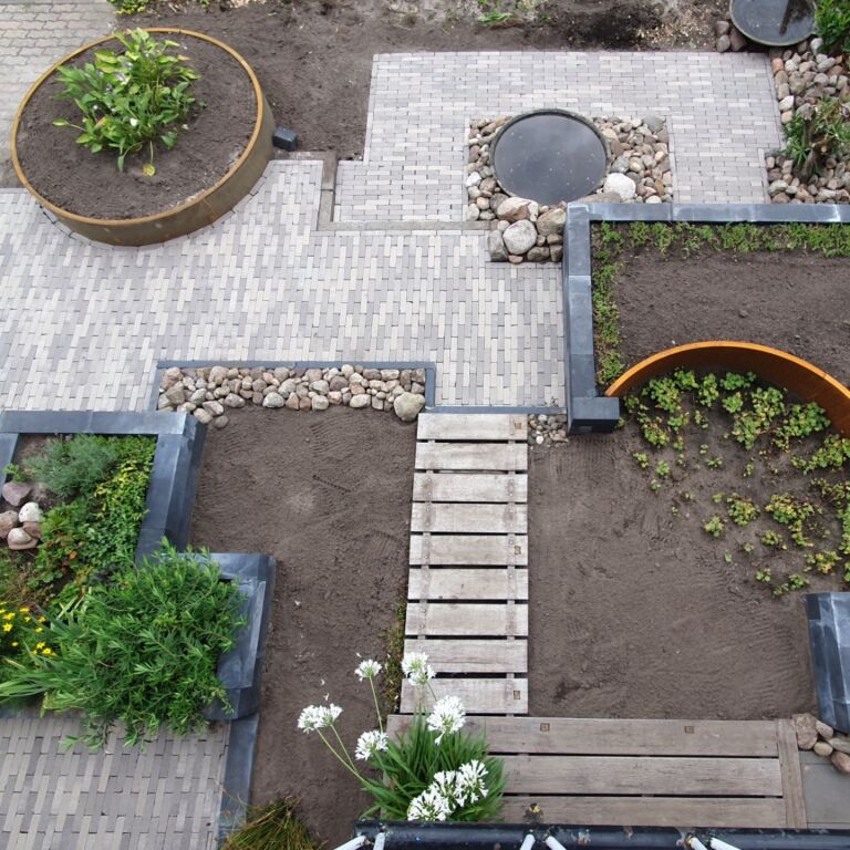 Corten-teräksinen tukimuuri sisäkaarre 100 x 100 cm (korkeus 40 cm)