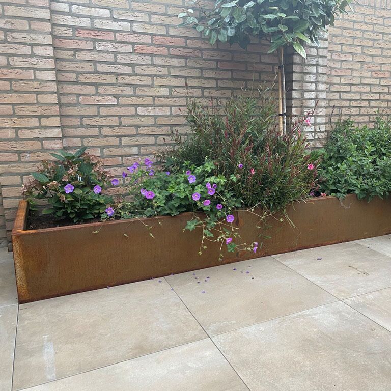 Corten-teräksinen tukimuuri suora 200 cm (korkeus 30 cm)