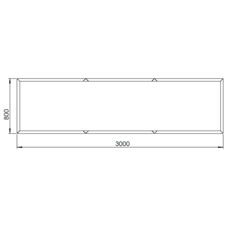 Jauhemaalipinnoitettu teräksinen istutuslaatikko Texas xxl 300 x 80 cm