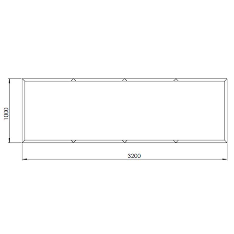 Jauhemaalipinnoitettu teräksinen istutuslaatikko Texas xxl 320 x 100 cm