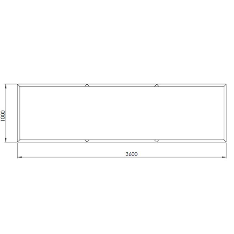 Jauhemaalipinnoitettu teräksinen istutuslaatikko Texas xxl 360 x 100 cm