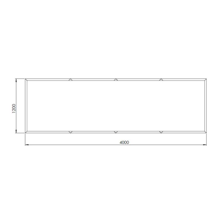 Jauhemaalipinnoitettu teräksinen istutuslaatikko Texas xxl 400 x 120 cm
