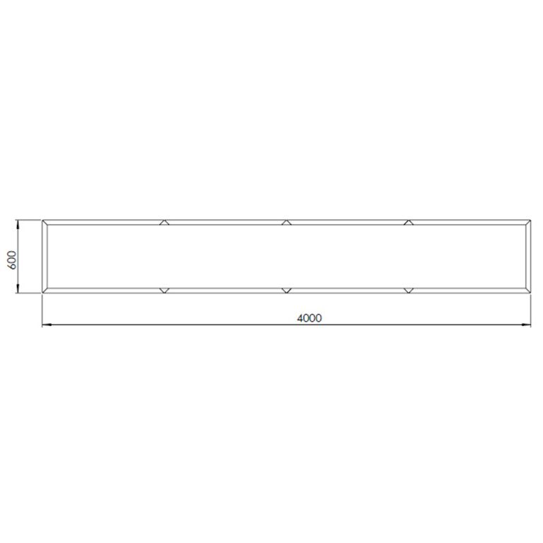 Jauhemaalipinnoitettu teräksinen istutuslaatikko Texas xxl 400 x 60 cm