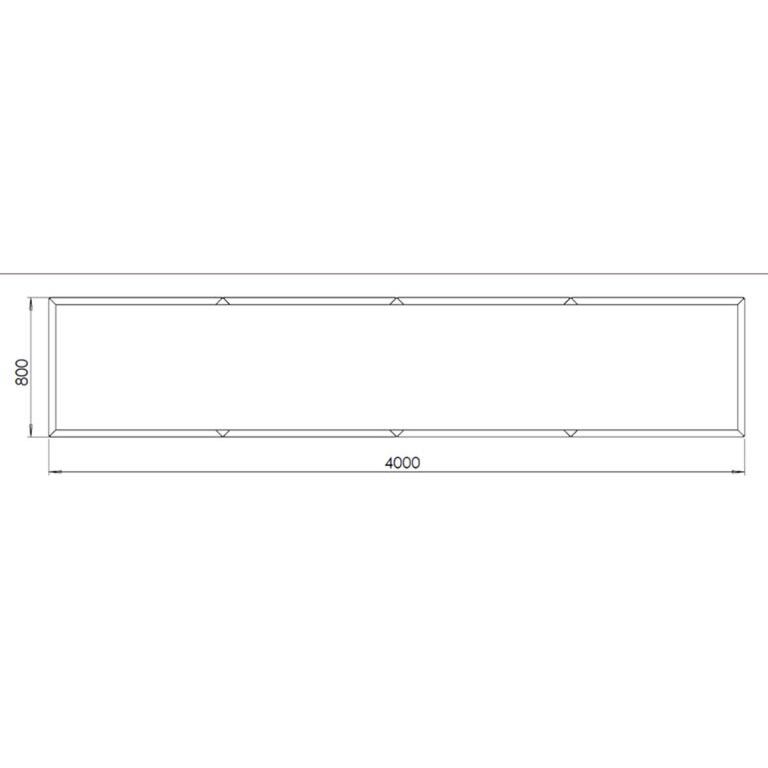 Jauhemaalipinnoitettu teräksinen istutuslaatikko Texas xxl 400 x 80 cm