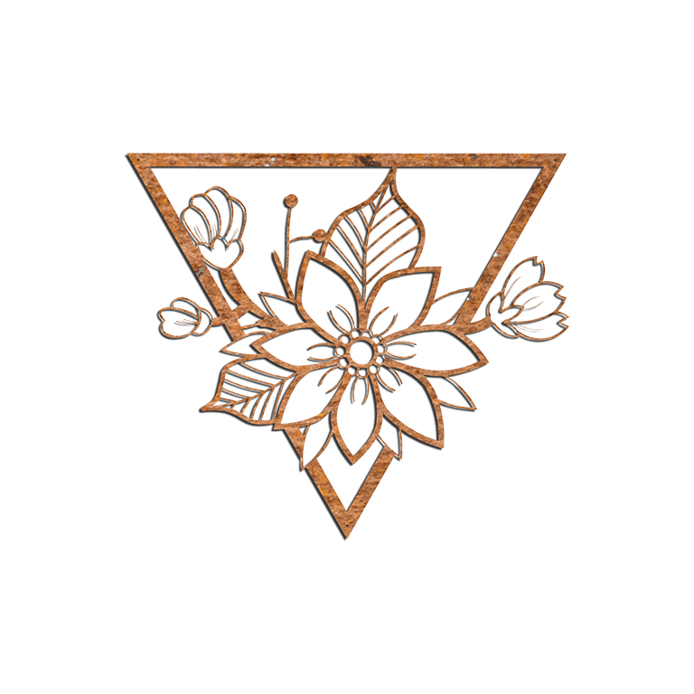 Corten-terästä seinäkoristeet Kukka 1.0