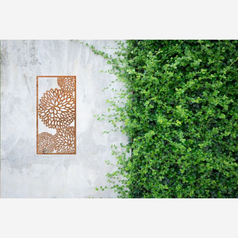Corten-terästä seinäkoristeet Kukka 2.0