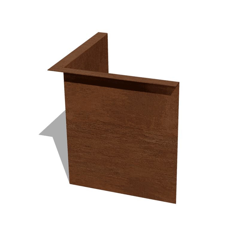Corten-teräksinen puutarha reunus taitettu 34 cm sisäkulma