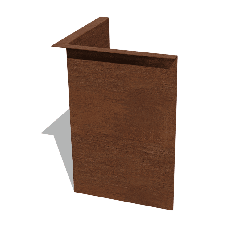 Corten-teräksinen puutarha reunus taitettu 45 cm sisäkulma