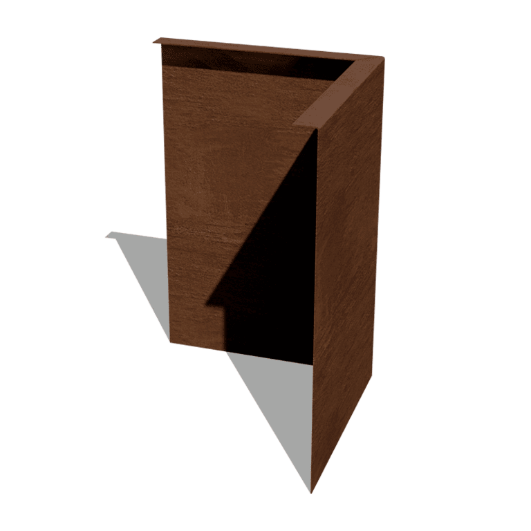 Corten-teräksinen puutarha reunus taitettu 45 cm ulkokulma