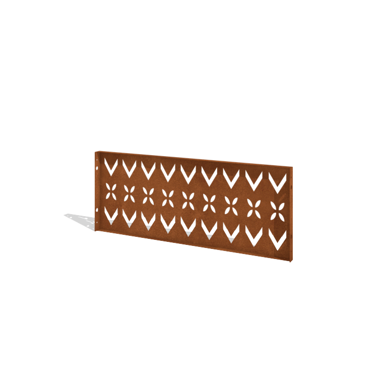 Cortenteräksinen puutarha-aita H paneelille V 120 x 47,5 cm