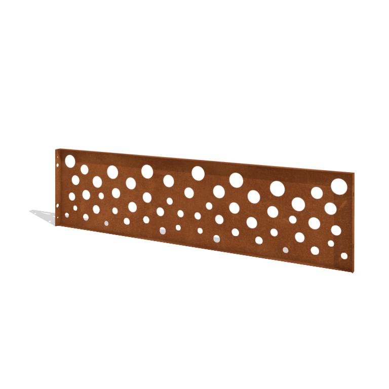 Cortenteräksinen puutarha-aita H paneelille B 180 x 47,5 cm