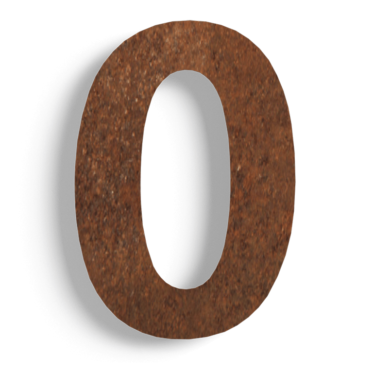 Corten-teräksinen talonumero 0 - 15 cm