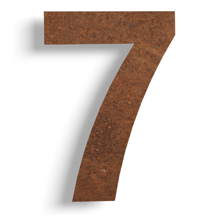 Talonumero corten-teräs (laatta) 7 - 15 cm.